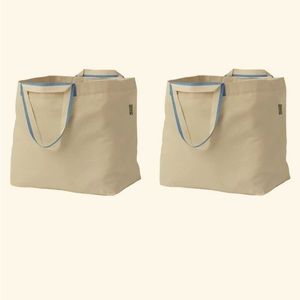 2 IKEA Large Tote Bags Cotton/Canvas Spikrak NEW With Tags NWT